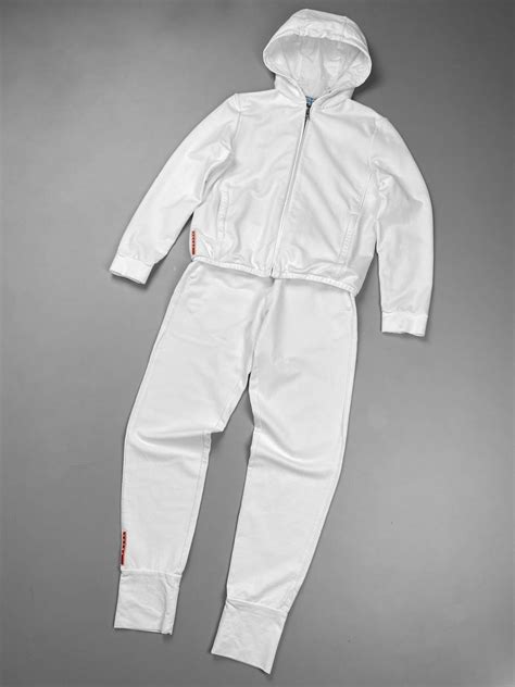 prada tracksuit tops|Prada white tracksuit.